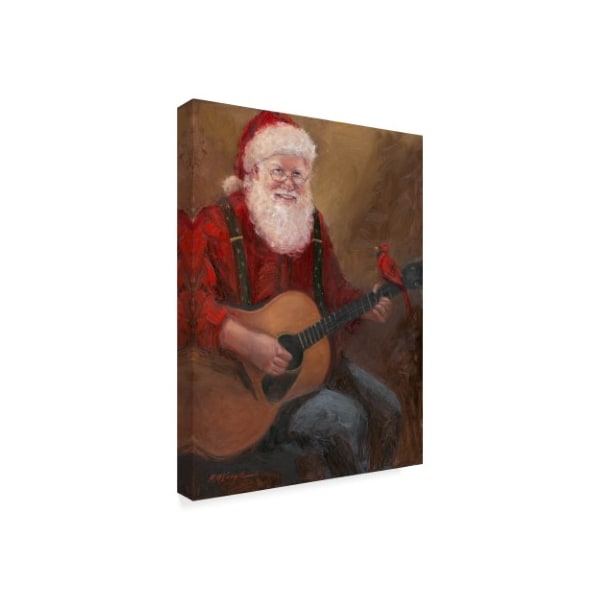 Mary Miller Veazie 'Santa With Guitar' Canvas Art,14x19